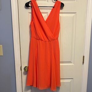 Elegant Orange Sleeveless Dress